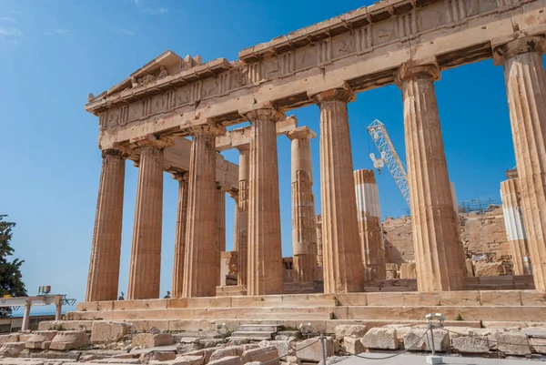 Restoration Parthenon Building Acropolis Athens — 图库照片