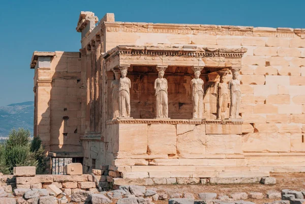 Статуи Украшающие Эрехтейон Акрополь Афины Греция — стоковое фото