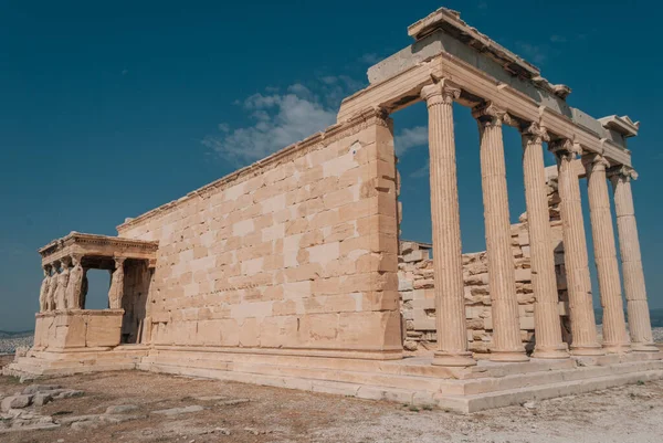 Широкий Угол Обзора Храма Эрехтейон Афины Греция — стоковое фото