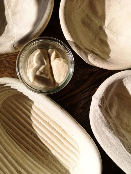 stock image Texture of rattanga baskets for baking in sunlight