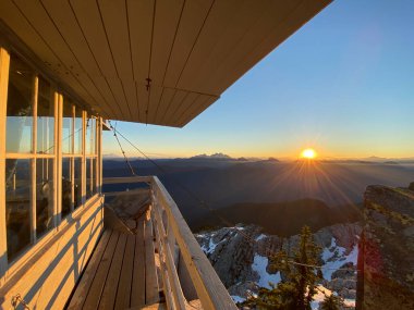 Mount Pilchuck fire lookout at sunrise