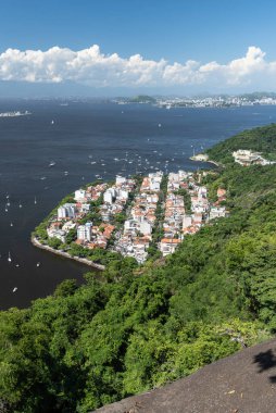 Beautiful view to Urca residential buildings and Guanabara Bay, Rio de Janeiro, Brazil