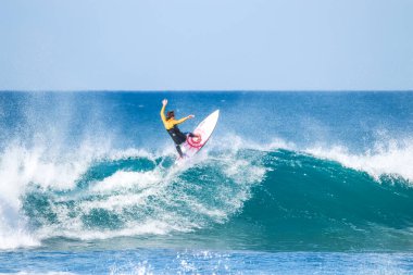 Sörf yapan sörfçü