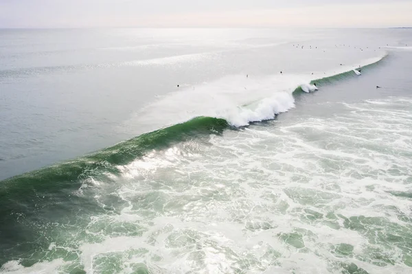 Aerial Surfers Long Hurricane Waves Rhode Island — 스톡 사진