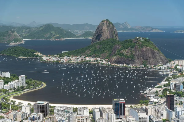 Вид Гору Сахарная Голова Океан Здания Рио Жанейро Бразилия — стоковое фото
