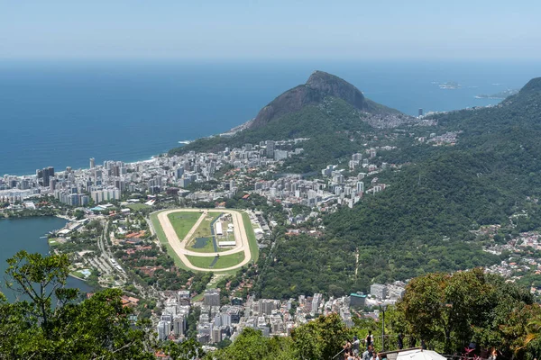 Beautiful View Tijuca Forest City Seen Corcovado Mountain Rio Janeiro — Stockfoto