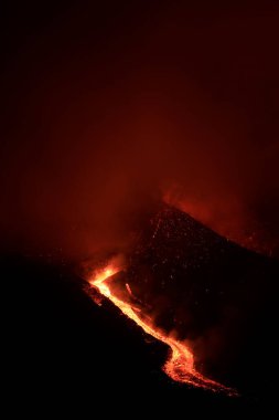 the explosion of the volcano in the mountains