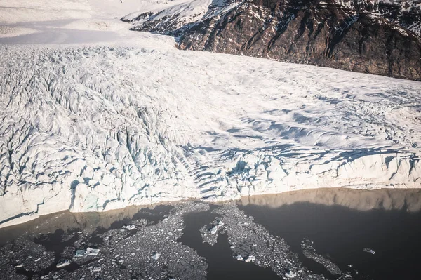 Moraine Lac Glacier Vue Aérienne — Photo
