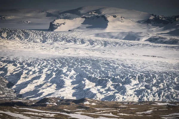 Λίμνη Και Παγετώνας Moraine Από Εναέρια Άποψη — Φωτογραφία Αρχείου