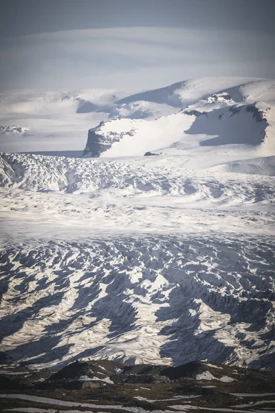 Sjö Och Glaciärmorän Från Flygsikt — Stockfoto