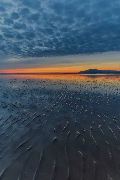 Pogoda Wielkiej Brytanii Sunset Walney Island Wybrzeże Kumbryjskie — Zdjęcie stockowe