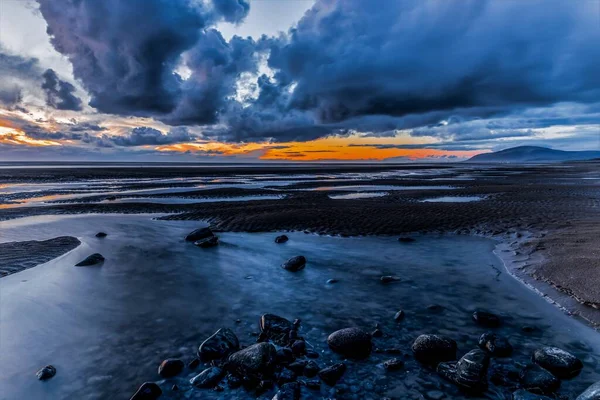 Météo Royaume Uni Sunset Walney Island Côte Cumbrienne Royaume Uni — Photo