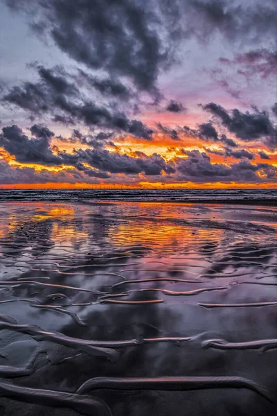 Météo Royaume Uni Sunset Walney Island Côte Cumbrienne Royaume Uni — Photo