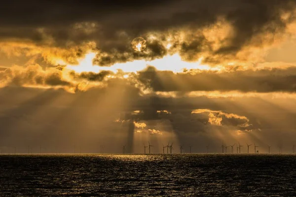 Britisches Wetter Sonnenschein Und Schauer Walney Island Cumbria — Stockfoto