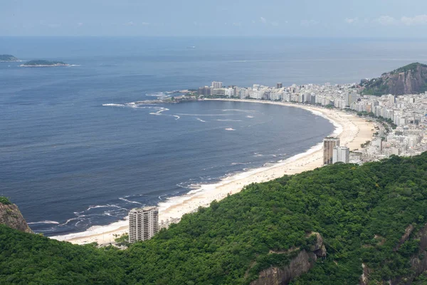 Vacker Utsikt Från Sugar Loaf Berget Till Copacabana Beach Och — Stockfoto