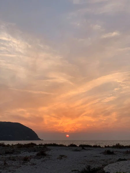 Agios Ionnais Beach Sunset Lefkada Greece — Stock Photo, Image