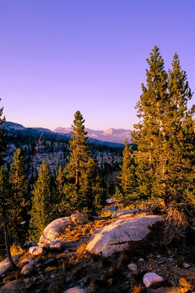 Zachód Słońca Parku Narodowym Yosemite — Zdjęcie stockowe