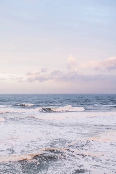 Ondas Tormentosas Del Océano Durante Atardecer Costa Oregon — Foto de Stock