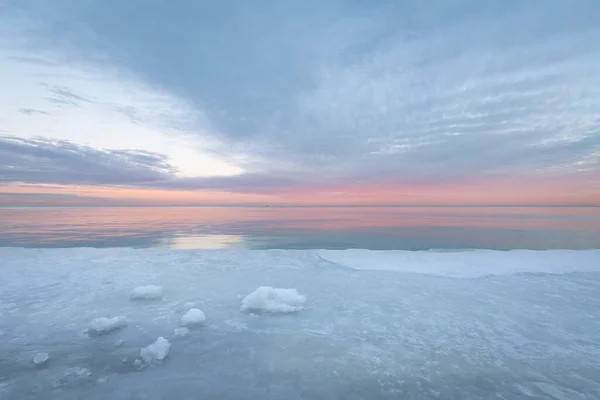 Ледяной Берег Озера Мичиган North Side Чикаго — стоковое фото