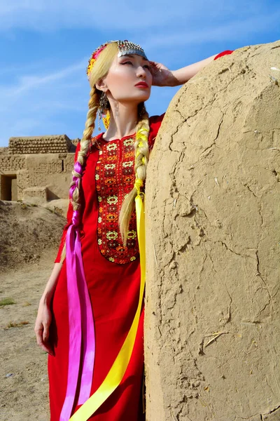 Beautiful Girl Dressed Turkish National Clothes Stock Photo