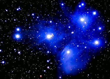 M45 Pleiades Nebulası ve yıldız kümesi