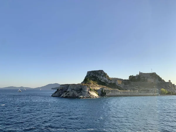 Sunny Day Eski Kale Korfu Yunanistan — Stok fotoğraf