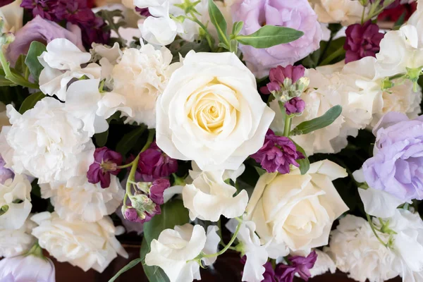 Lot Purple White Flowers — Stock Photo, Image