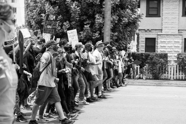 Mensen Die Naar Een Black Lives Matter Mars Lopen — Stockfoto