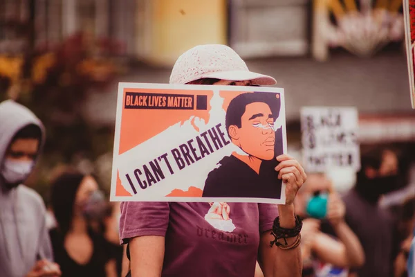 Gente Caminando Una Marcha Black Lives Matter — Foto de Stock