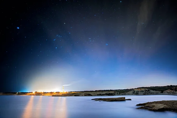 Cielo Notturno Delimara Malta — Foto Stock