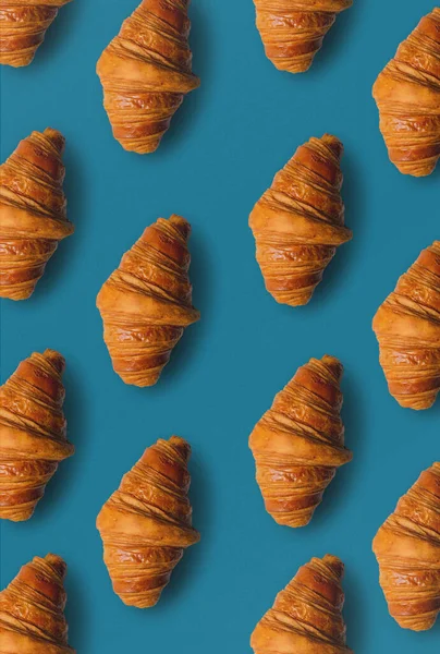 Vertikales Croissant Muster Mit Blauem Hintergrund — Stockfoto