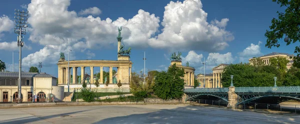 Budapest Ungarn 2021 Denkmal Zum Millennium Von Ungarn Auf Dem — Stockfoto