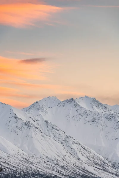 Tramonto Sulle Montagne Nella Catena Montuosa Chugach Alaska — Foto Stock