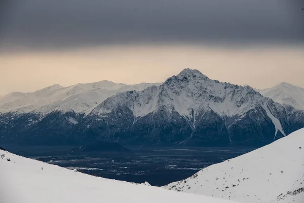 Météo Orageuse Sur Montagne Vue Hatcher Pass Alaska — Photo