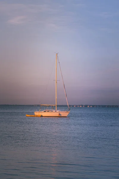 Boot Zee Hemel Zonsopgang Miami Vakantie Ontspannen — Stockfoto