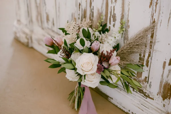 Wedding Pink Cream Bouquet — Stock Photo, Image