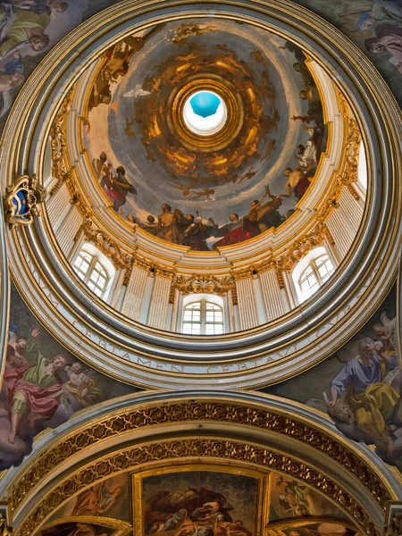 Majestoso Belo Interior Cúpula Catedral São Paulo Mdina Malta — Fotografia de Stock