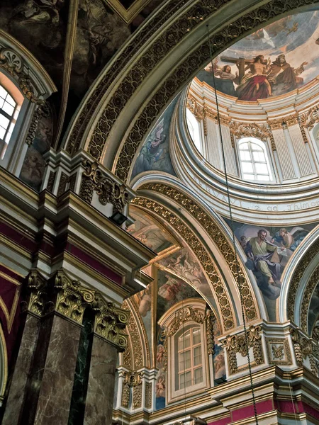 Majestoso Belo Interior Catedral São Paulo Mdina Malta — Fotografia de Stock