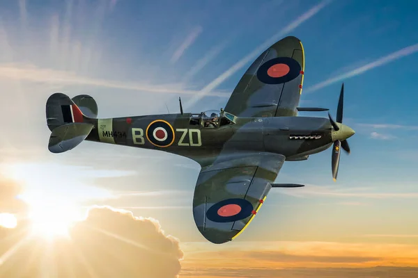 Luqa Malte Sep Supermarine Spitfire Survole 20E Édition Salon International — Photo