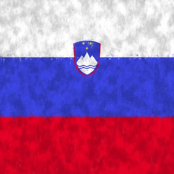 Slowenien Ölgemälde Slowenisches Emblem Zeichnet Leinwand — Stockfoto