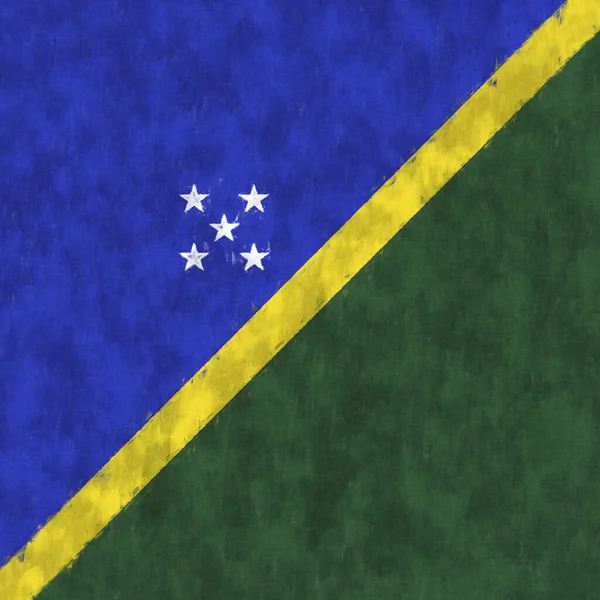 Oljemålning Från Salomonöarna Salomonöarna Emblem Ritning Duk — Stockfoto