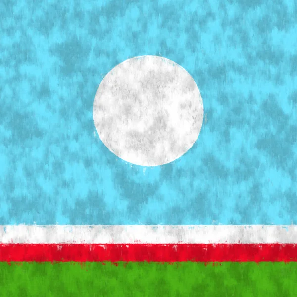 Sakha Δημοκρατία Ελαιογραφία Σάκχα Σύμβολο Δημοκρατίας Σχέδιο Καμβά — Φωτογραφία Αρχείου