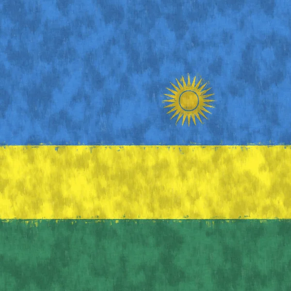 Ruanda Pintura Óleo Rwanda Emblema Dibujo Lienzo —  Fotos de Stock
