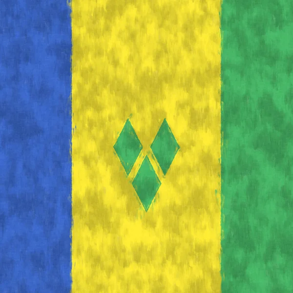 Saint Vincent Grenadine Szigetek Olajfestmény — Stock Fotó
