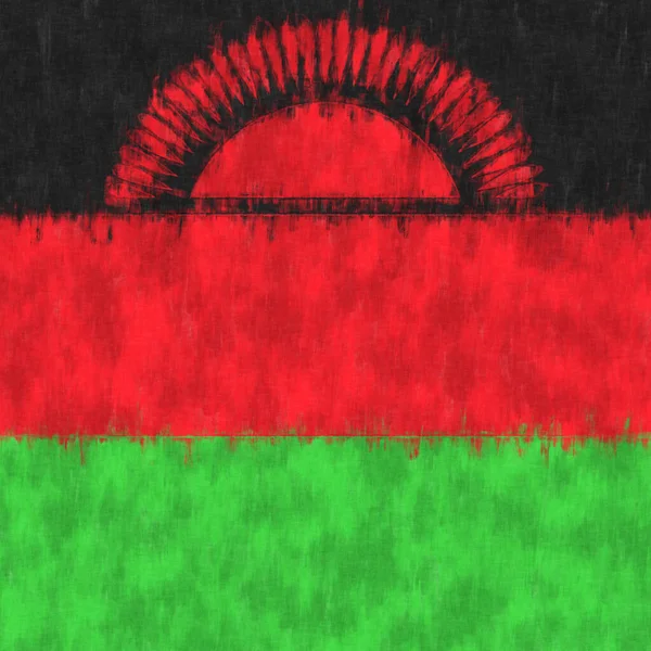 Malawi Obraz Olejny Malawski Godło Rysunek Płótno — Zdjęcie stockowe