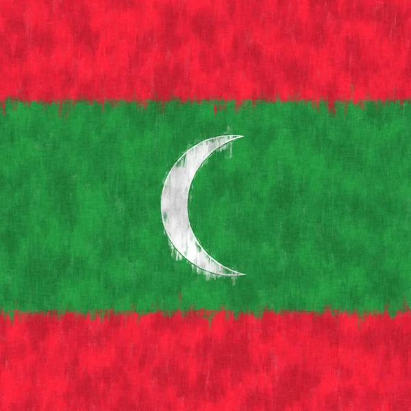 Maldivas Pintura Óleo Maldivas Emblema Desenho Lona — Fotografia de Stock