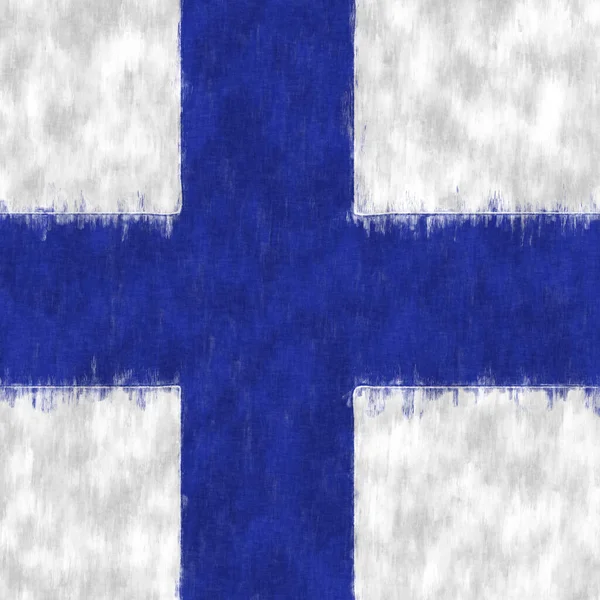 Finlândia Pintura Óleo Desenho Emblema Finlandês Lona — Fotografia de Stock