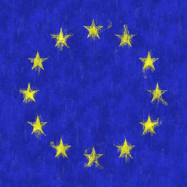 Pintura Óleo Europeia Tela Desenho Emblema Europeu — Fotografia de Stock