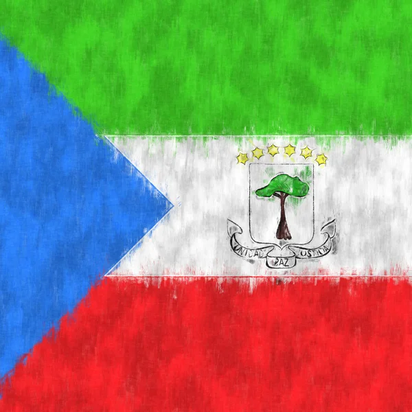 Pittura Olio Equatoriale Emblema Equatoriale Disegno Tela — Foto Stock