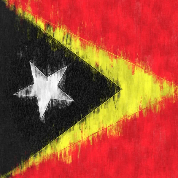 Pintura Óleo Timor Leste Timor Leste Desenho Emblema Lona — Fotografia de Stock